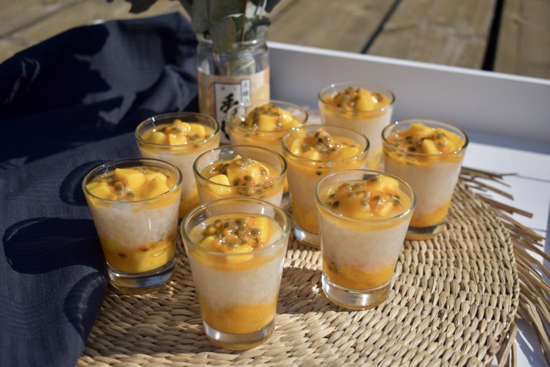 Perles du Japon au lait de coco dessert vegan et sans gluten